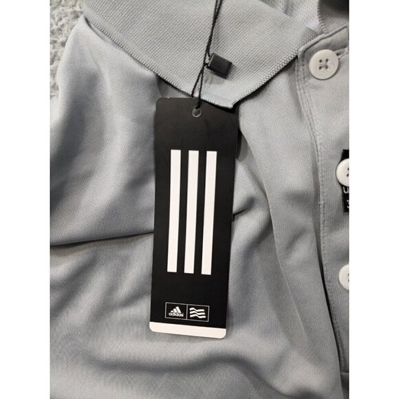 Adidas Performance Polo Shirt Mens Large Golf UPF 30 Beaverhead Logo Gray - Picture 6 of 13